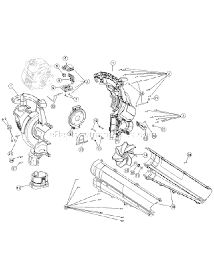 Page B Diagram and Parts List for 41BSGBPG901 Yard Man Leaf Blower / Vacuum